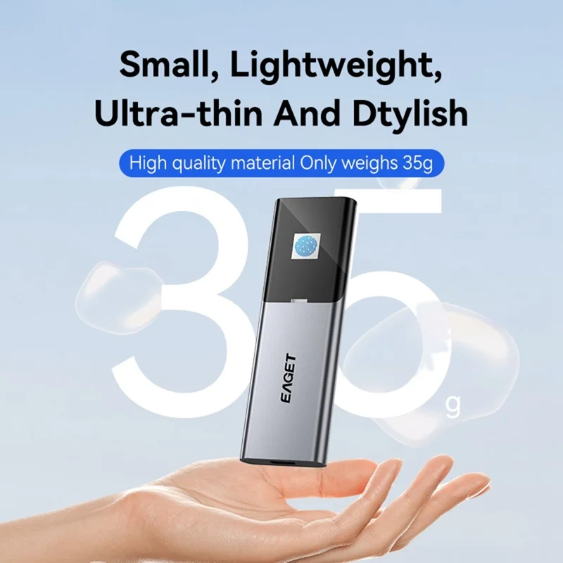EAGET ET-FM6 1TB 1TB Bärbar SSD Typ C 3.2 Hög hastighet överföring Fingeravtryckskryptering Extern hårddisk