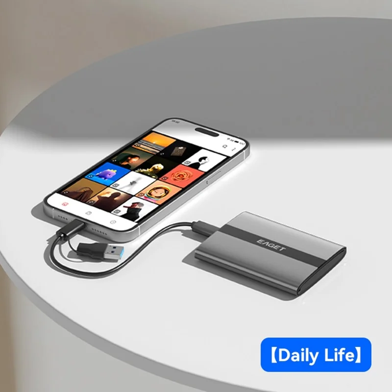 EAGET ET-M8 240GB Portable SSD 500MB / S High Speed Aluminum Alloy Type C External Solid State Drive