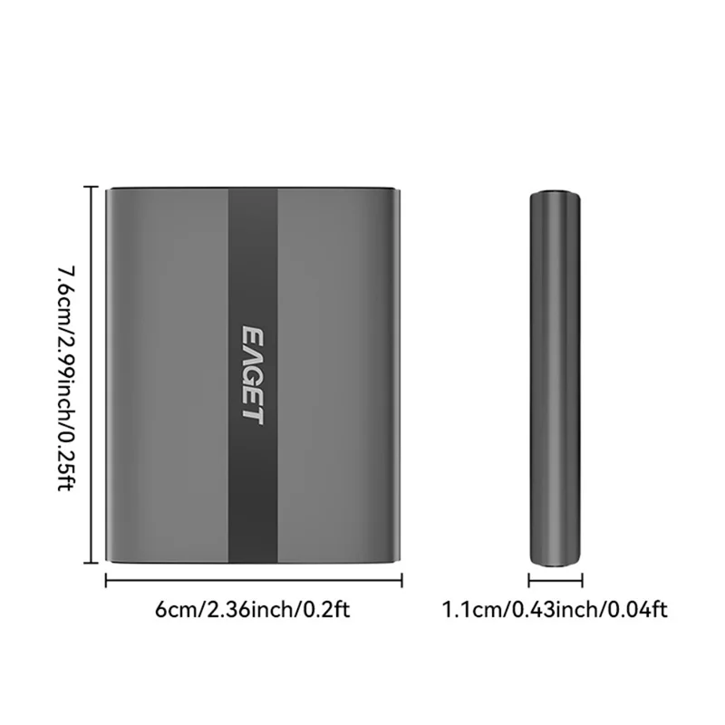 EAGET ET-M8 240GB Portable SSD 500MB / S High Speed Aluminum Alloy Type C External Solid State Drive