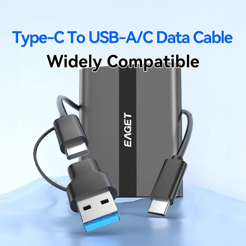 EAGET ET-M8 240GB Portable SSD 500MB / S High Speed Aluminum Alloy Type C External Solid State Drive