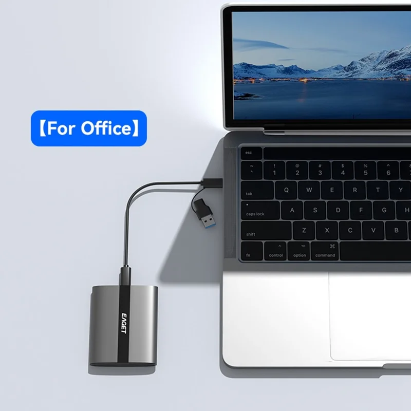 EAGET ET-M8 480GB Portable SSD 500MB / S High Speed Aluminum Alloy Type C External Solid State Drive