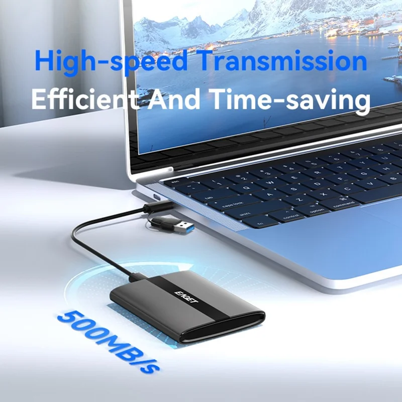 EAGET ET-M8 480GB Portable SSD 500MB / S High Speed Aluminum Alloy Type C External Solid State Drive