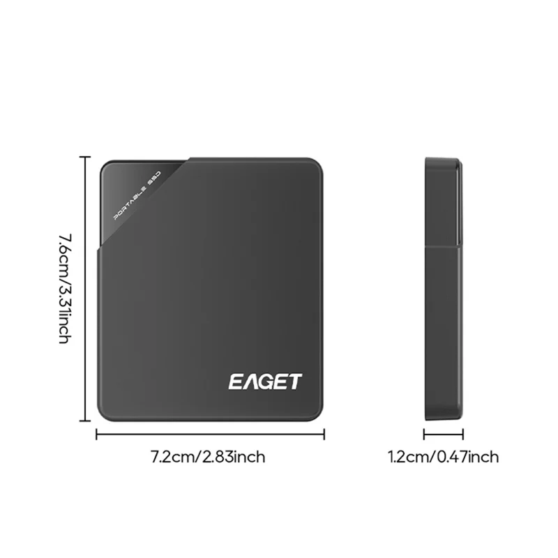 EAGET ET-M9 480 Go SSD portable 5 Gbps Type C Disque SSD externe pour Windows / Mac / Linux