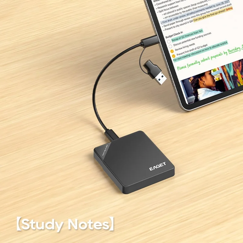 EAGET ET-M9 1TB Portable SSD 5Gbps Type C External Solid State Drive for Windows  /  Mac  /  Linux