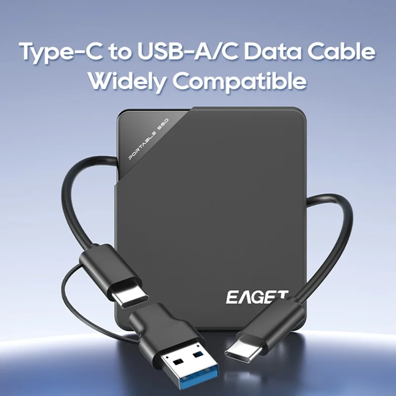 EAGET ET-M9 2 To SSD portable 5 Gbps Type C Disque SSD externe pour Windows / Mac / Linux