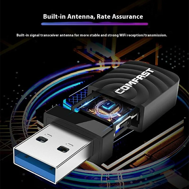 COMFAST CF-812AC For Desktop Laptop Dual Band Gigabit WiFi Adapter 1300Mbps USB 3.0 Wireless Network Card