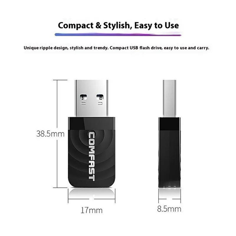 COMFAST CF-812AC For Desktop Laptop Dual Band Gigabit WiFi Adapter 1300Mbps USB 3.0 Wireless Network Card