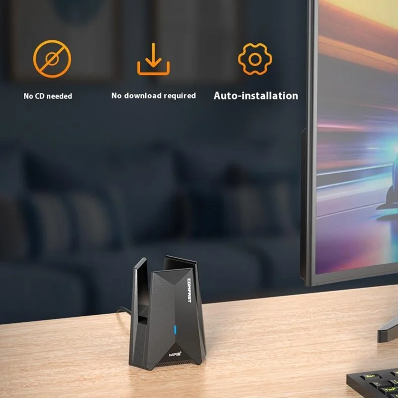 COMFAST CF-987BE Tri-band 6500Mbps High Speed WiFi7 USB 3.0 Wireless Network Adapter with 2 Antennas