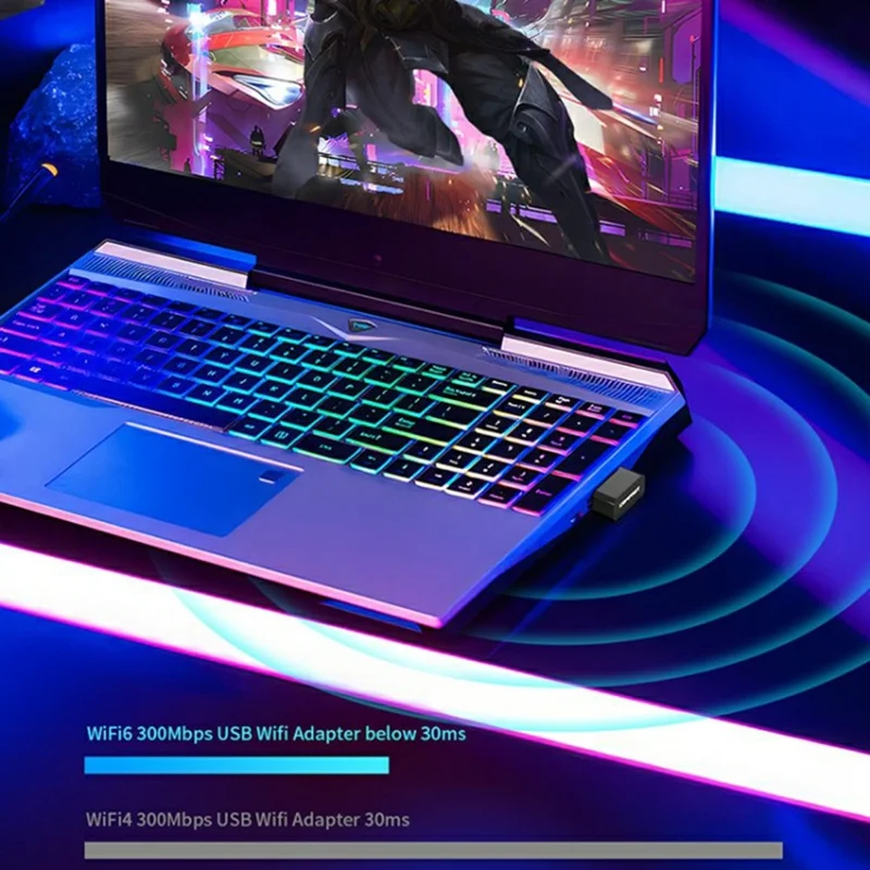 COMFAST CF-940AX 300Mbps 2.4GHz WiFi6 Mini Wireless Network Adapter USB WiFi Dongle