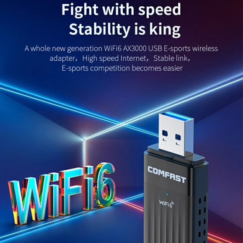 COMFAST CF-970AX 3000Mbps High Speed Dual Band Wireless Network Card WiFi6 USB Adapter
