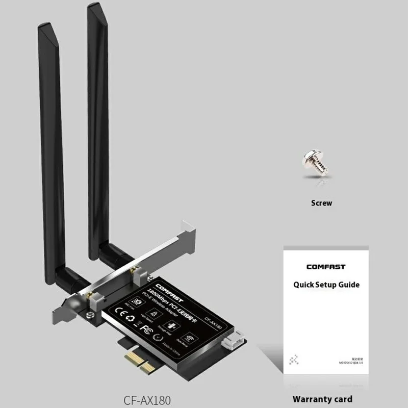 COMFAST CF-AX180 Gigabit WiFi 6 Dual Band 5G Desktop PCI-E Wireless Adapter Network Card