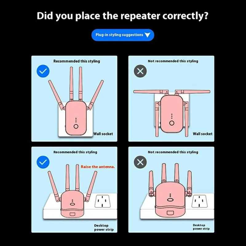 COMFAST CF-WR758AC Dual Band 1200M WiFi Repeater Signal Booster Range Extender - EU Plug