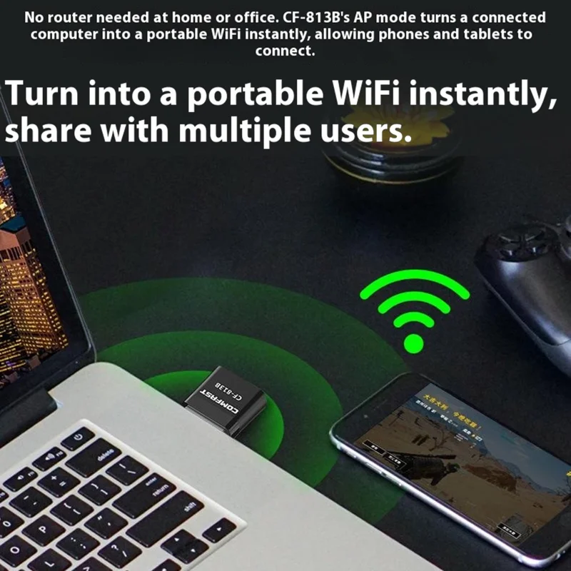 COMFAST CF-813B Wireless Network Adapter WiFi / BT 2 in 1 USB Dongle Network Card for Computer