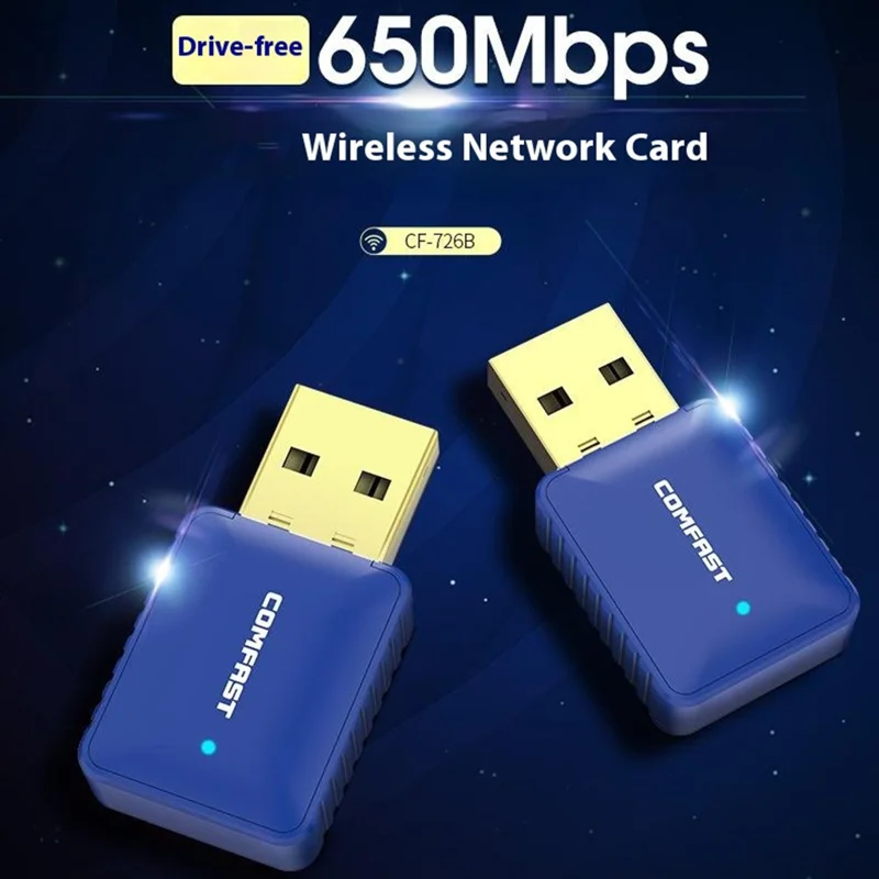 COMFAST CF-726B WiFi BT Adapter Dual Band 2.4G / 5.8G 350Mbps for Desktop / Laptop Plug and Play Wireless Network Card