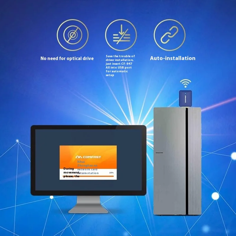 COMFAST CF-726B WiFi BT Adapter Dual Band 2.4G / 5.8G 350Mbps for Desktop / Laptop Plug and Play Wireless Network Card