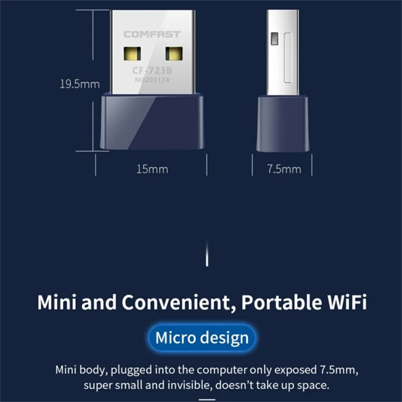 COMFAST CF-723B V2 150Mbps Mini USB Wireless Network Adapter 2 in 1 Bluetooth-compatible 4.0 WiFi Dongle