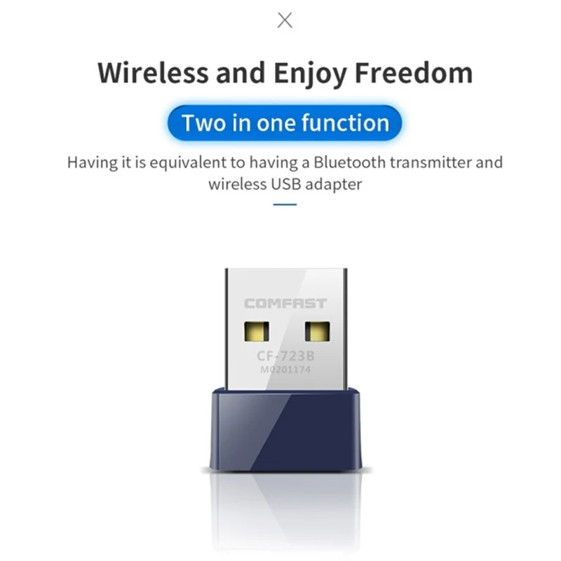 COMFAST CF-723B V2 150Mbps Mini USB Wireless Network Adapter 2 in 1 Bluetooth-compatible 4.0 WiFi Dongle