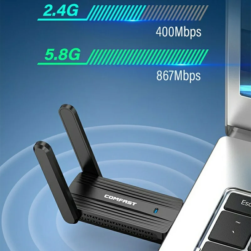 COMFAST CF-921ACv2 Dual Band Wireless Network Adapter Gigabit WiFi Receiver USB Dongle