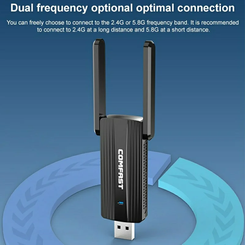 COMFAST CF-921ACv2 Dual Band Wireless Network Adapter Gigabit WiFi Receiver USB Dongle