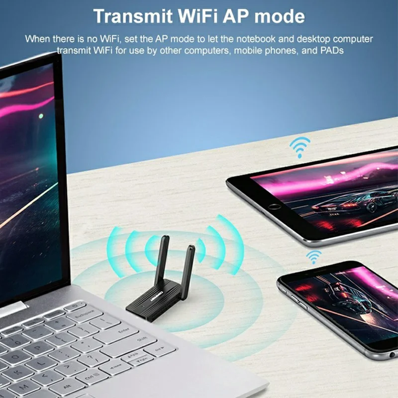 COMFAST CF-921ACv2 Dual Band Wireless Network Adapter Gigabit WiFi Receiver USB Dongle