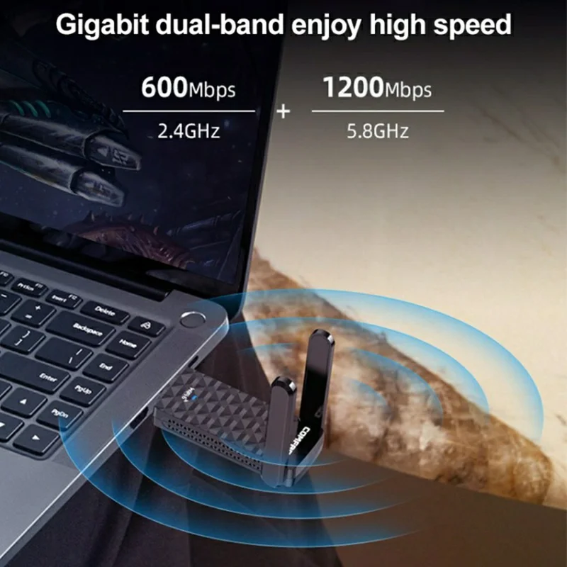 COMFAST CF-962AX USB WiFi 6 Adapter 1800Mbps Dual Band 5G External Wireless Network Card Plug and Play