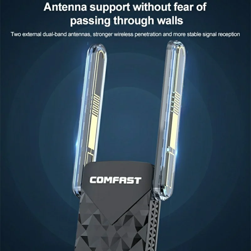 COMFAST CF-962AX USB WiFi 6 Adapter 1800Mbps Dual Band 5G External Wireless Network Card Plug and Play