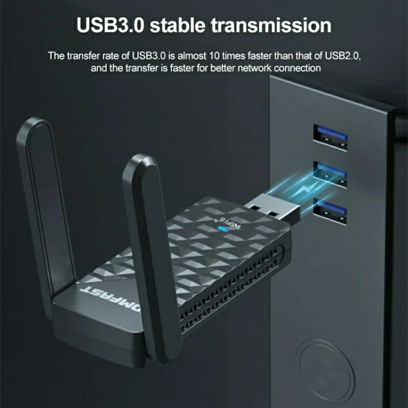 COMFAST CF-962AX USB WiFi 6 Adapter 1800Mbps Dual Band 5G External Wireless Network Card Plug and Play