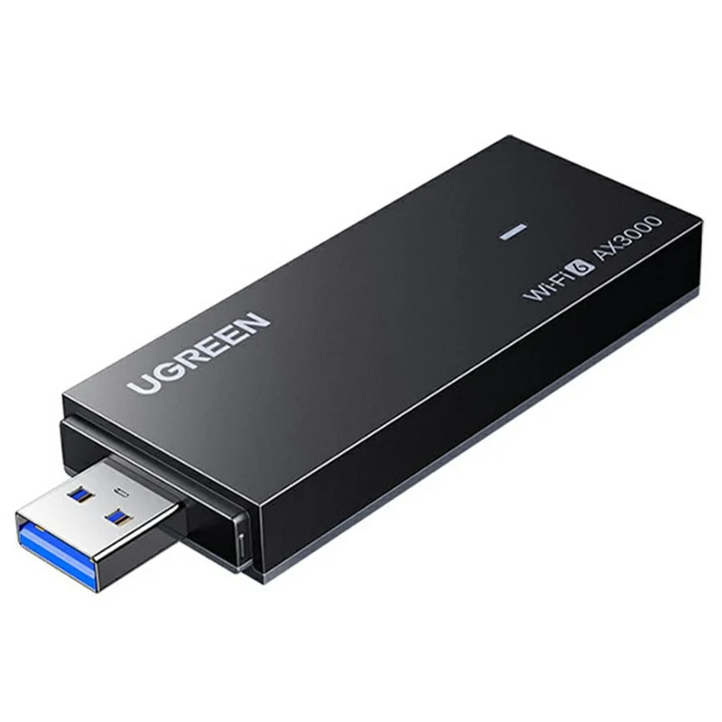 UGREEN 65210 AX3000 WiFi 6 USB 3.0 беспроводной сетевой адаптер 3000 Мбит/с, двухдиапазонный, для ПК, ноутбука — черный