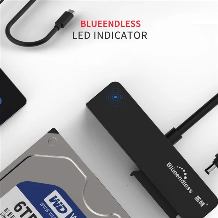 BLUEENDLESS Type-C USB C to 2.5 3.5 SATA Adapter Cable Hard Drive Disk HDD SSD Converter Cable Cord