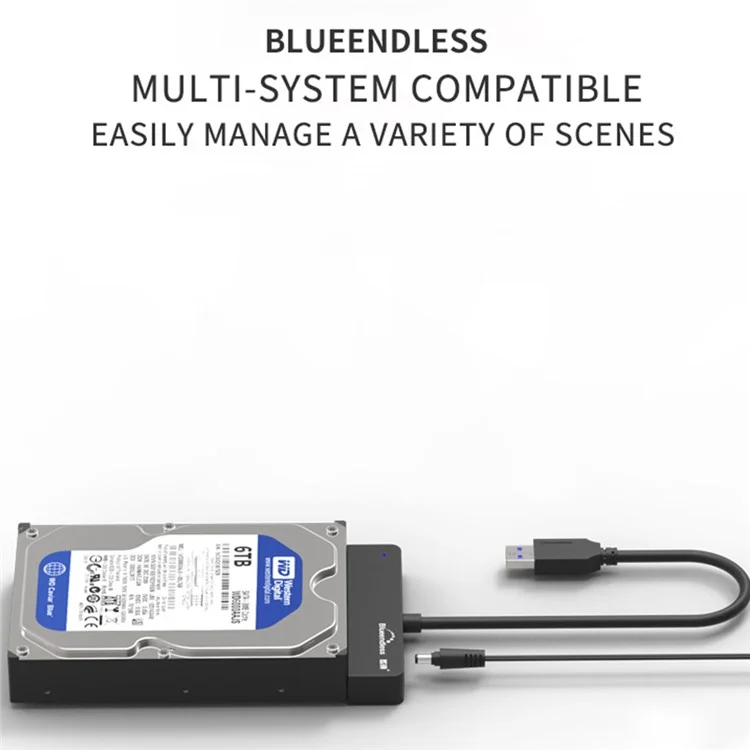 BLUEENDLESS Type-C USB C to 2.5 3.5 SATA Adapter Cable Hard Drive Disk HDD SSD Converter Cable Cord