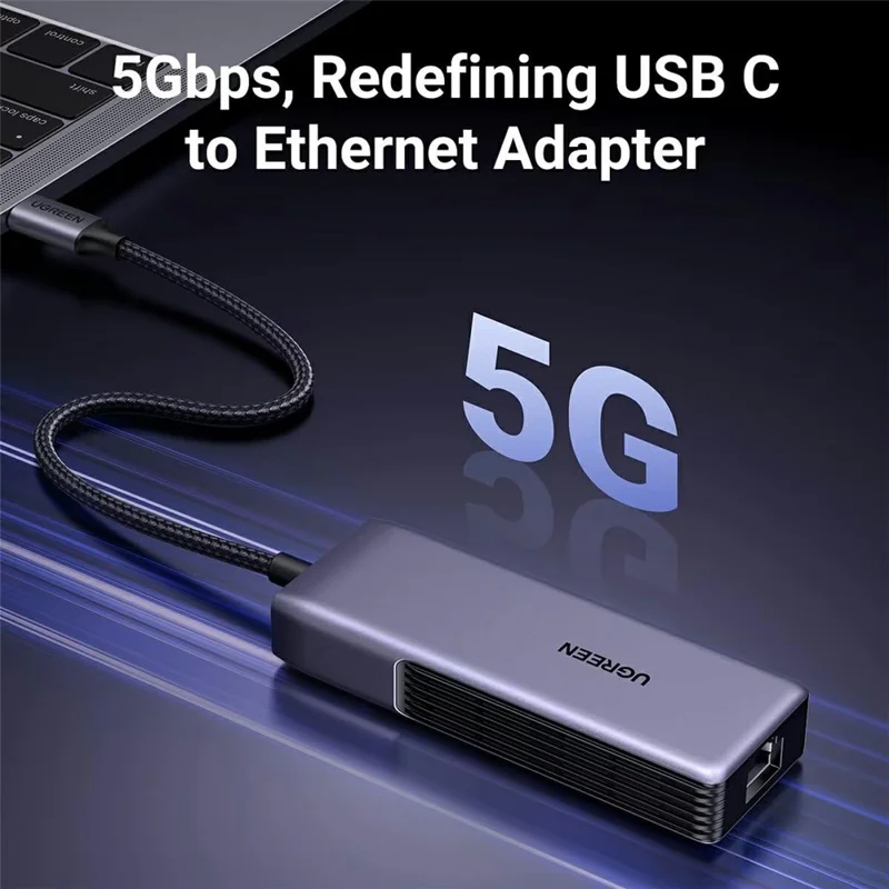 UGREEN CM848 35921 5Gbps USB-C to RJ45 Ethernet Adapter Aluminum Alloy Shell - Grey