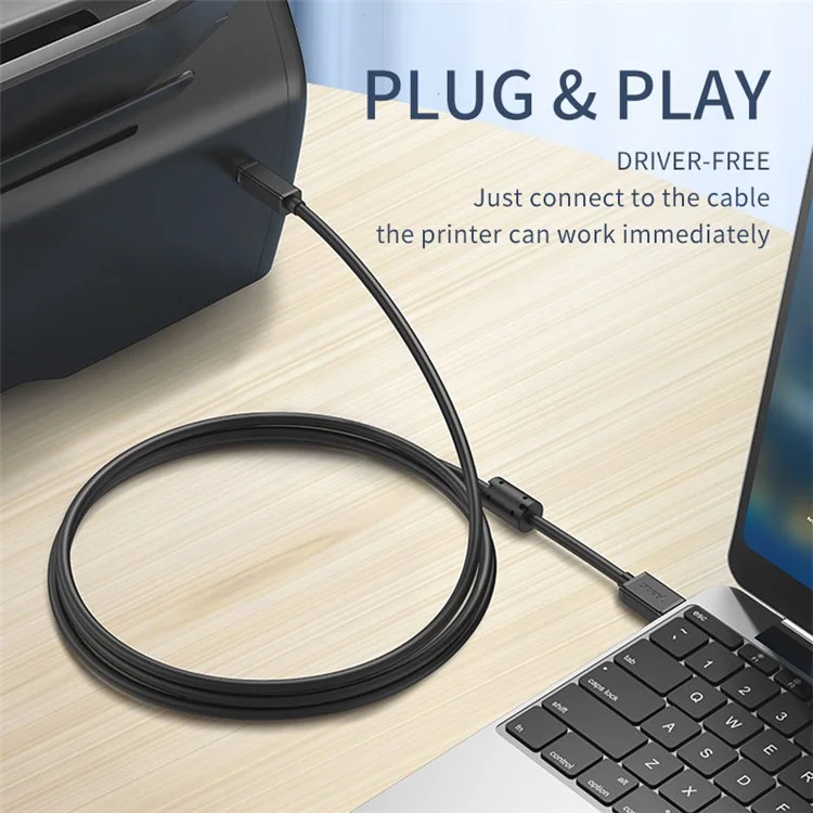JASOZ D105 T-D118 5m USB 2.0 Câble Imprimé USB Type A à B Câble D'imprimante Mâle à m Masculin Avec Interface Plaquée or