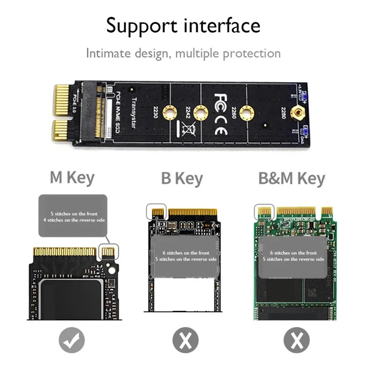 P15 Single Port Converter M.2 NVME/M2 PCIEX1 Adapter Expansion Card for Windows/Linux/MAC OS