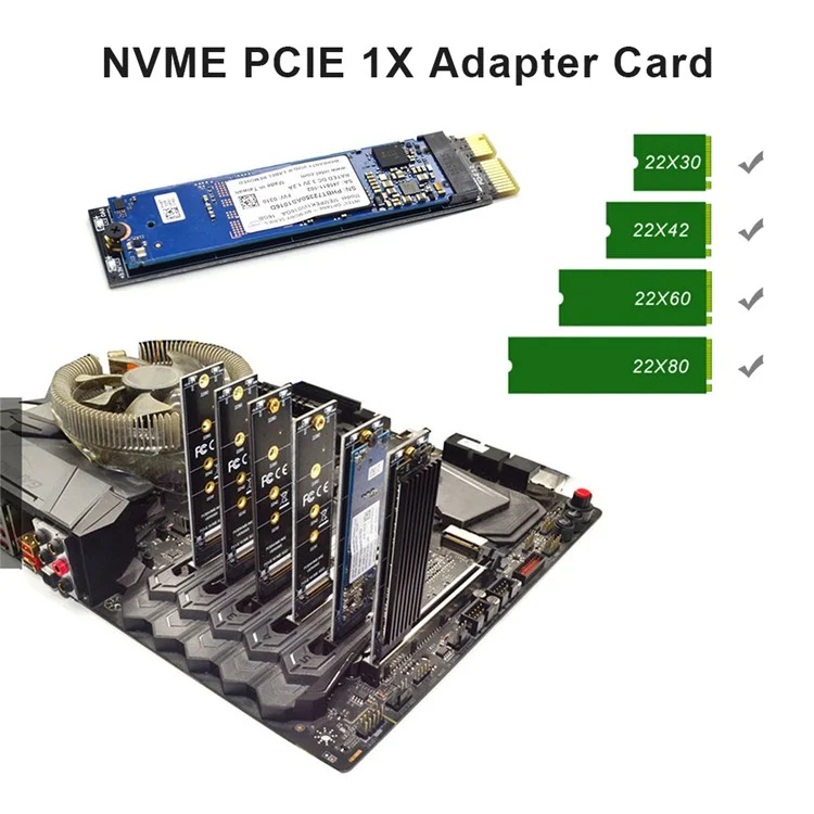 P15 Single Port Converter M.2 NVME/M2 PCIEX1 Adapter Expansion Card for Windows/Linux/MAC OS