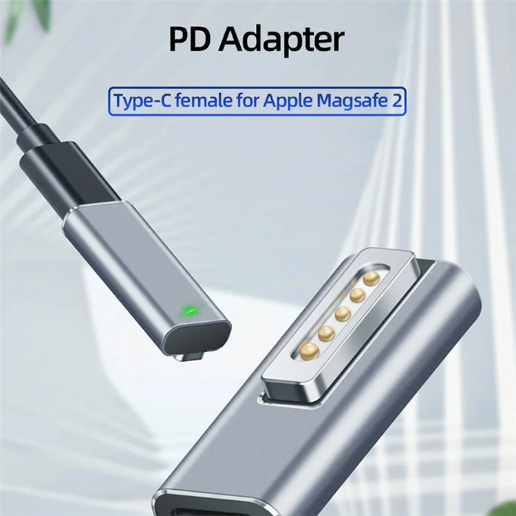Type-C Weibchen zu for Magsafe 2 Konverter PD Schnellladung Metall-Adapter für MacBook