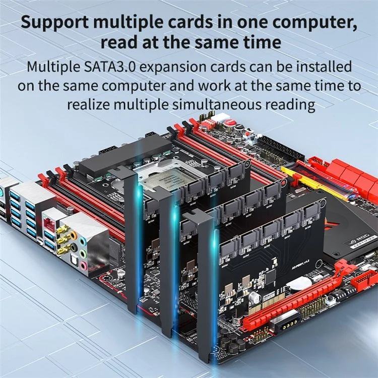 ACASIS AC-PE001 5 Ports SATA 6Gbps to PCI Express Controller Card PCI-e to SATA III Adapter/Converter Pcie Riser Expansion Adapter Board for PC