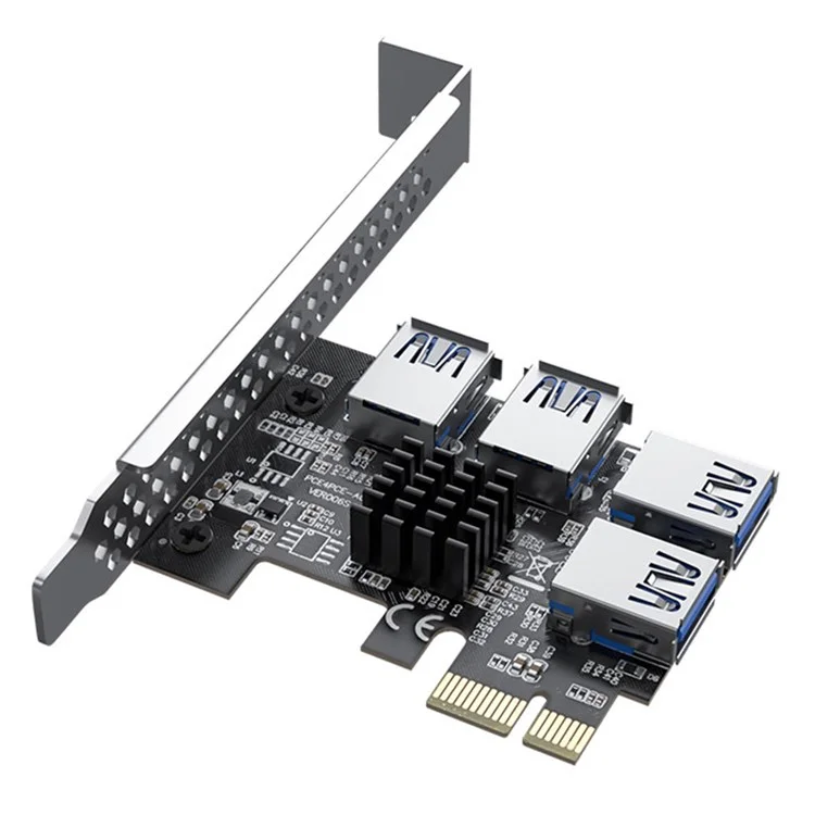 ACASIS PE031 PCI-E 1 a 4 Pci-express Riser Card PCI-E 1x Para Externo 4 PCI-E USB 3.0 Card de Expansão de Multiplicador de Adaptador