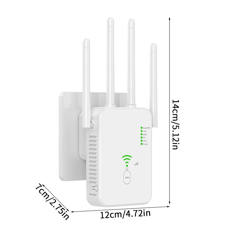 U10-300 Répéteur Léger Router Witer WiFi Booster 300 Mbps Répéteur de Wifi - Blanc / Bouche Britannique