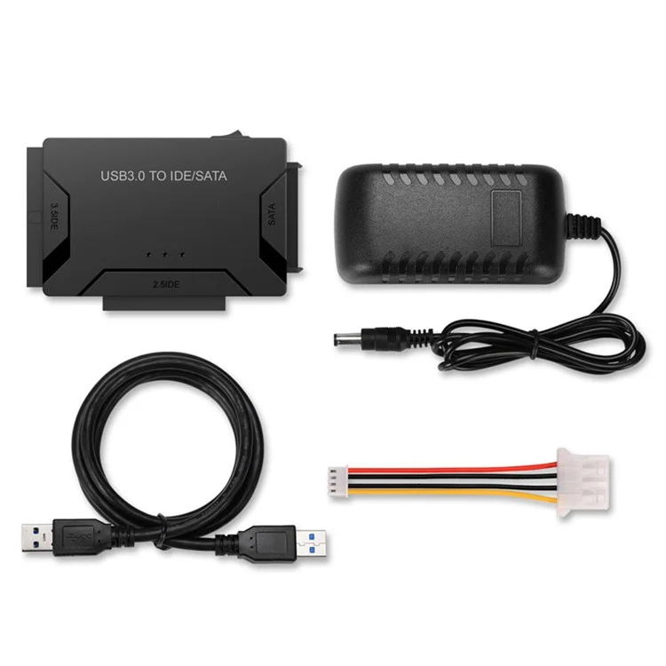 USB3.0 Hard Drive Adapter USB3.0 to SATA / IDE Converter with Power Switch Multifunctional Easy Drive Cable - UK Plug