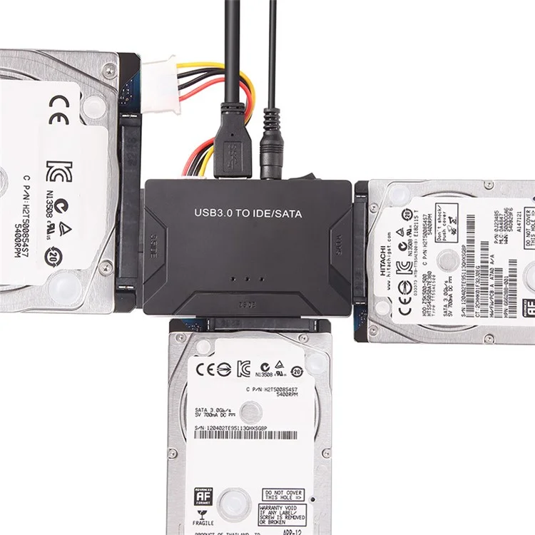 USB3.0 Hard Drive Adapter USB3.0 to SATA / IDE Converter with Power Switch Multifunctional Easy Drive Cable - UK Plug