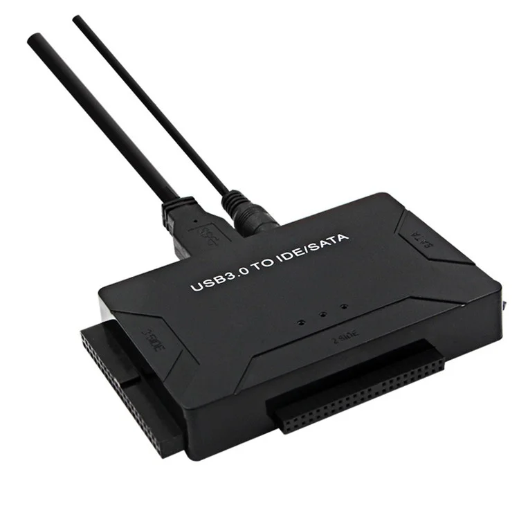USB3.0 Hard Drive Adapter USB3.0 to SATA / IDE Converter with Power Switch Multifunctional Easy Drive Cable - UK Plug