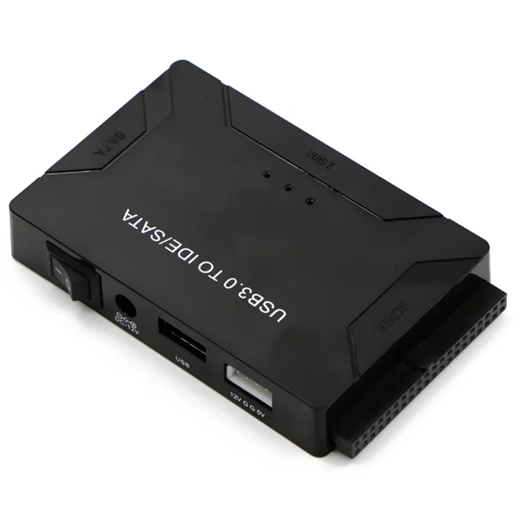 USB3.0 Hard Drive Adapter USB3.0 to SATA / IDE Converter with Power Switch Multifunctional Easy Drive Cable - UK Plug