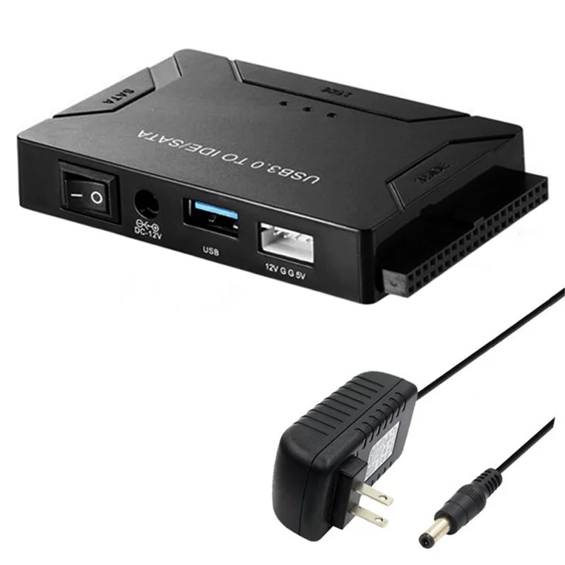 USB3.0 Hard Drive Adapter USB3.0 to SATA / IDE Converter with Power Switch Multifunctional Easy Drive Cable - US Plug