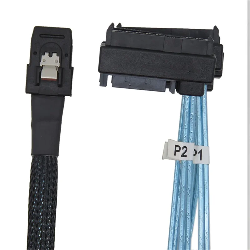 0.5m Mini SAS 36-Pin SFF-8087 to 4 SFF-8482 29-Pin+15-Pin Cable SATA Power Connector