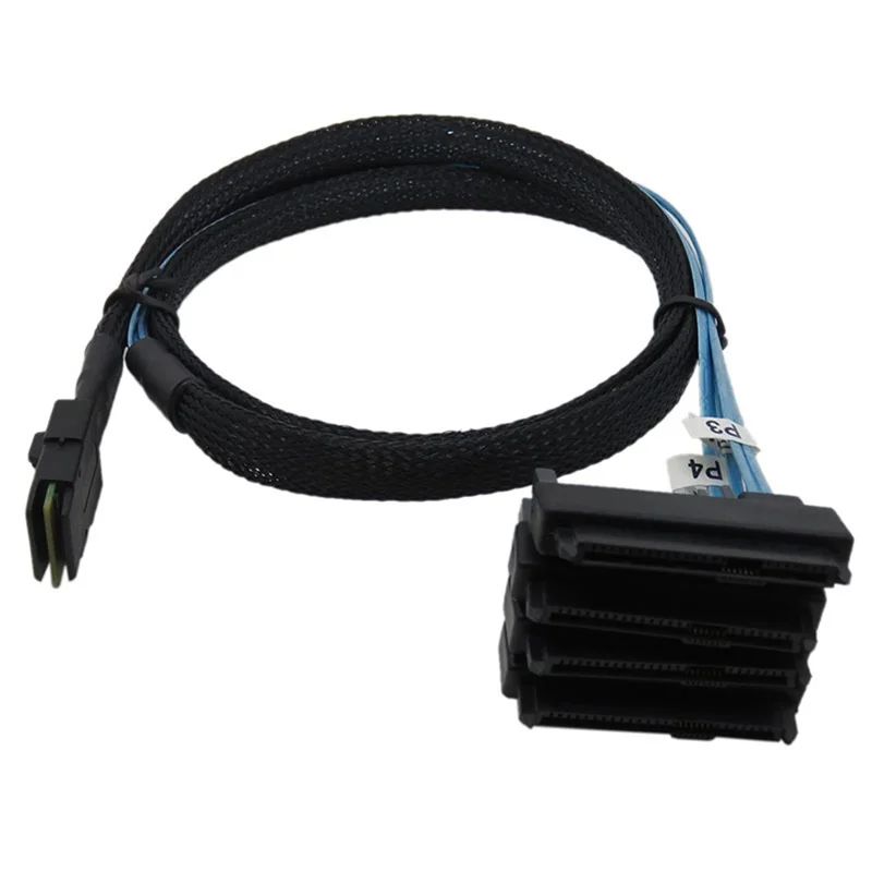 0.5m Mini SAS 36-Pin SFF-8087 to 4 SFF-8482 29-Pin+15-Pin Cable SATA Power Connector