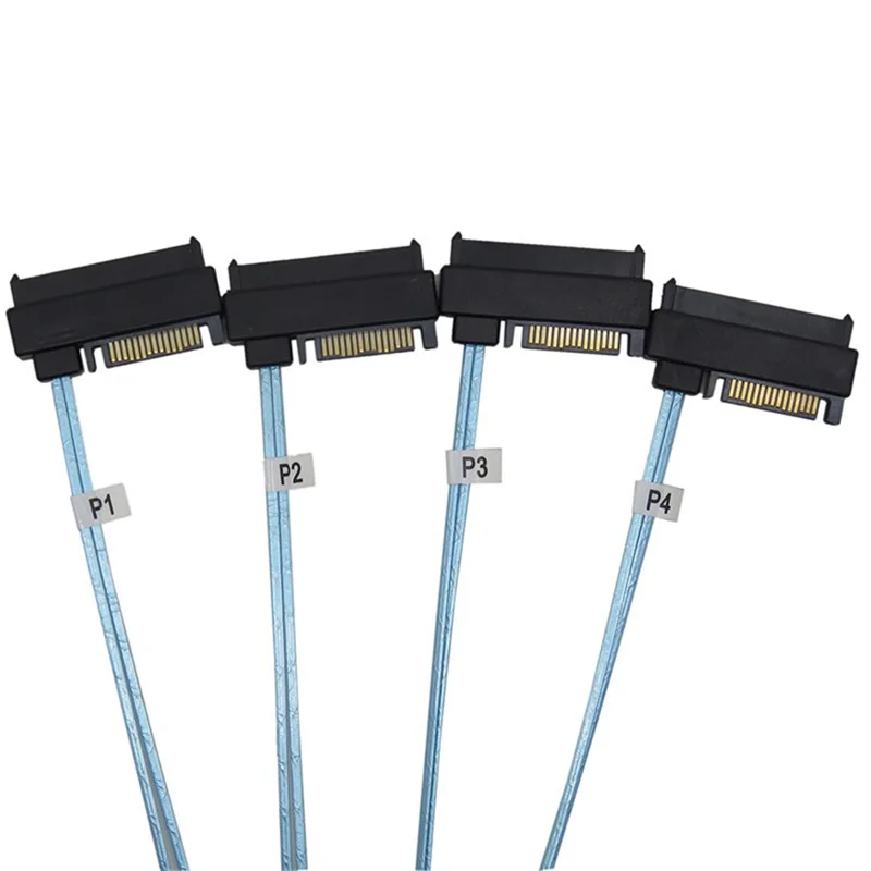 0.5m Mini SAS 36-Pin SFF-8087 to 4 SFF-8482 29-Pin+15-Pin Cable SATA Power Connector