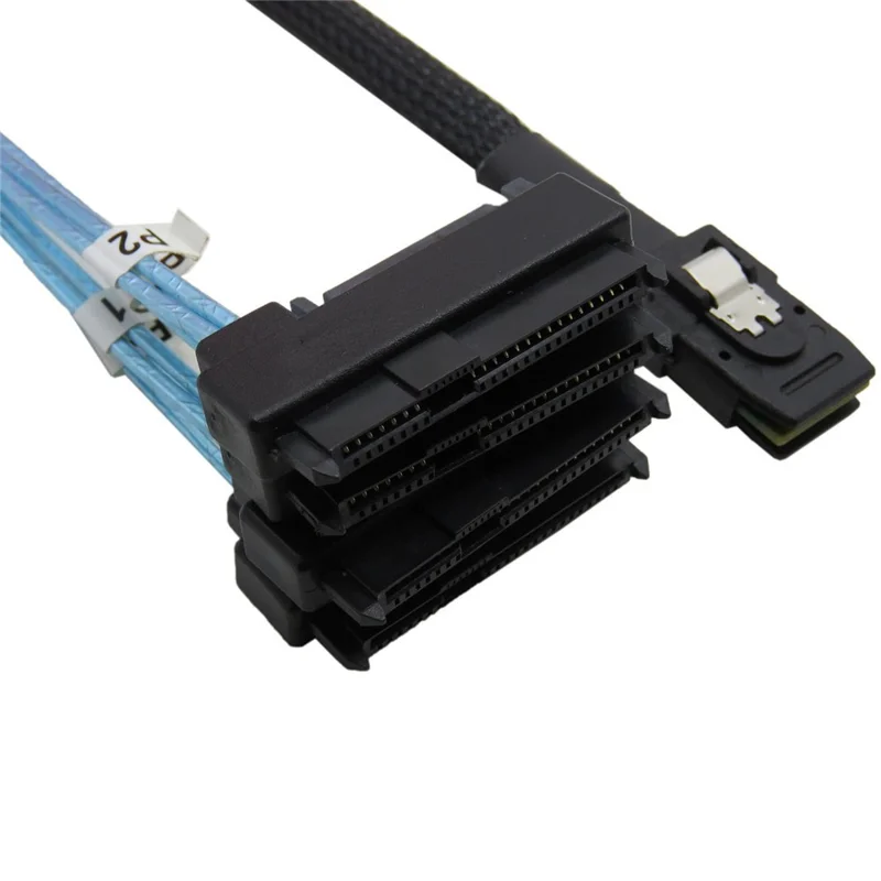 0.5m Mini SAS 36-Pin SFF-8087 to 4 SFF-8482 29-Pin+15-Pin Cable SATA Power Connector