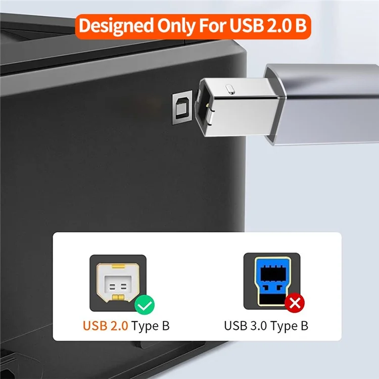 JUNSUNMAY 1Pc Type-C Female to USB 2.0 B Aluminum Alloy Converter for Electric Piano / Printer / Camera
