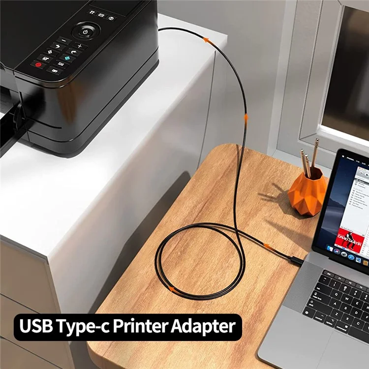 JUNSUNMAY 1Pc Type-C Female to USB 2.0 B Aluminum Alloy Converter for Electric Piano / Printer / Camera