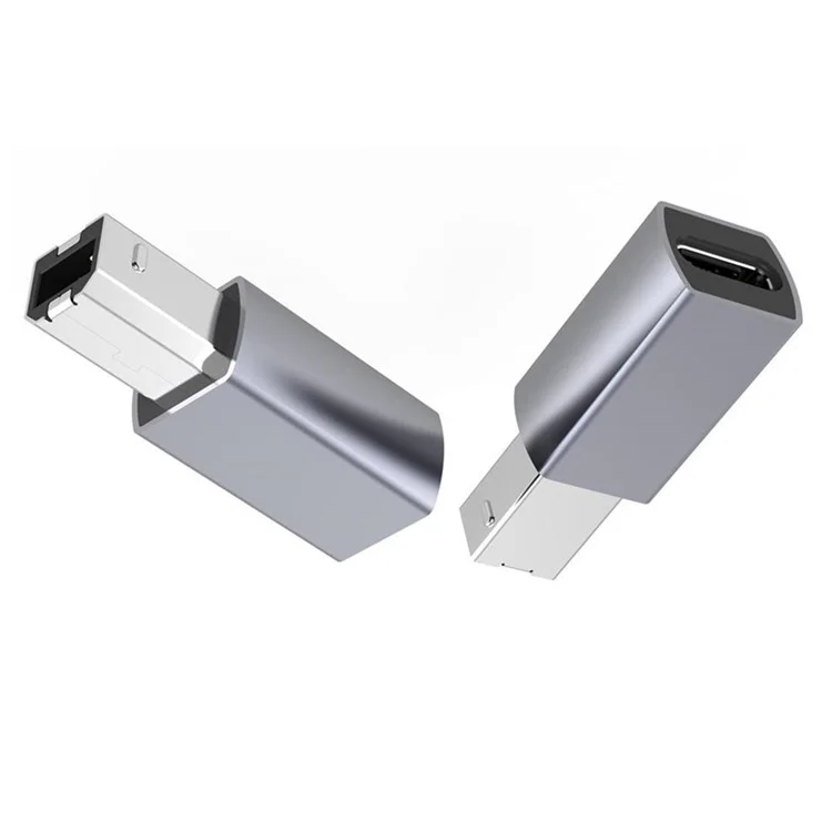 JUNSUNMAY 1Pc Type-C Female to USB 2.0 B Aluminum Alloy Converter for Electric Piano / Printer / Camera